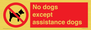 No dogs except assistance dogs